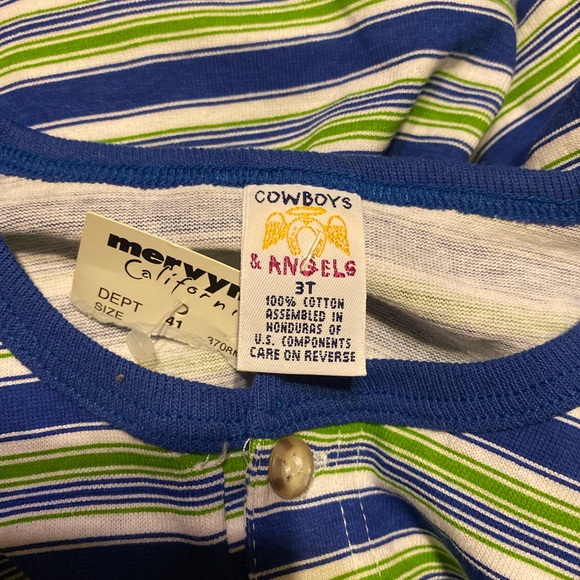 Cowboys and Angels Striped Button T Shirt 3T - Picture 3 of 3